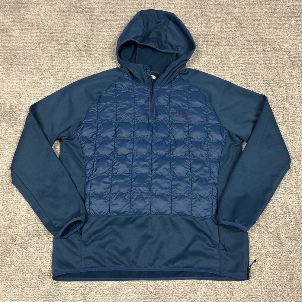 The North Face Thermoball Eco Hybrid Jacket 2.0 Mens XL 1/4 Zip Teal Blue Hooded